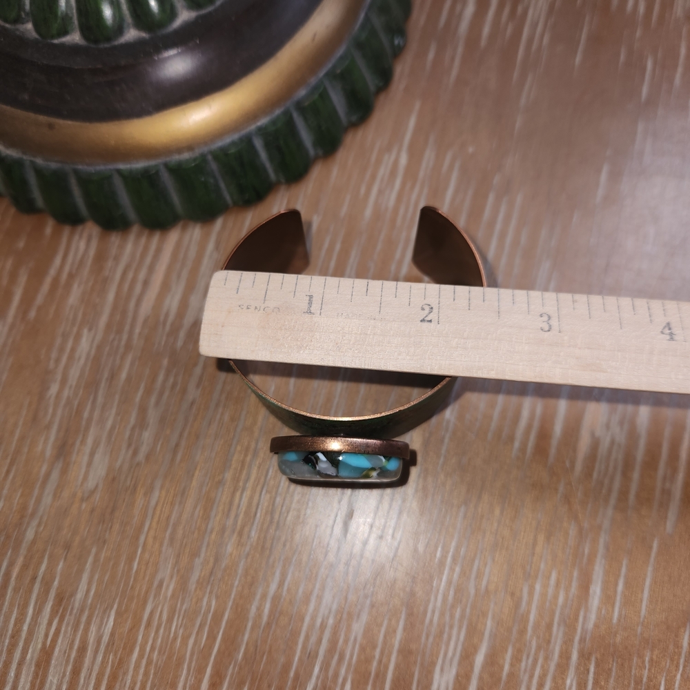Copper And Dichroic Glass Cuff - Picture 6 of 6